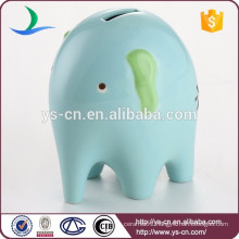 Latest design blue ceramic elephant money box for saving